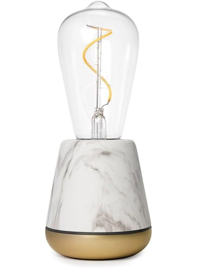 Humble One table lamp | Indoor and outdoor use | impact-resistant PET | Splash waterproof | 8.5 cm x 19.5 cm - White marble - Image 1
